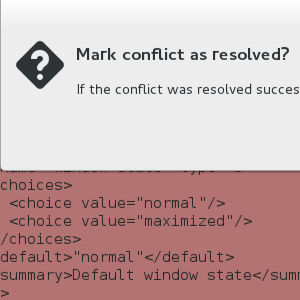 Marking conflicts resolved